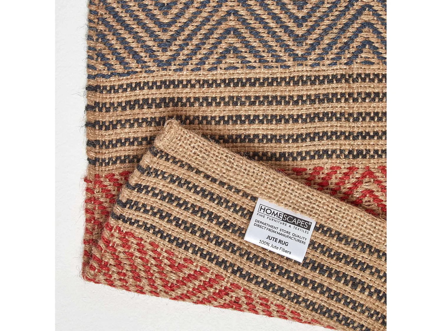 Homescapes Multicolour Geometric Patterned Jute Rug, 120 x 180 cm