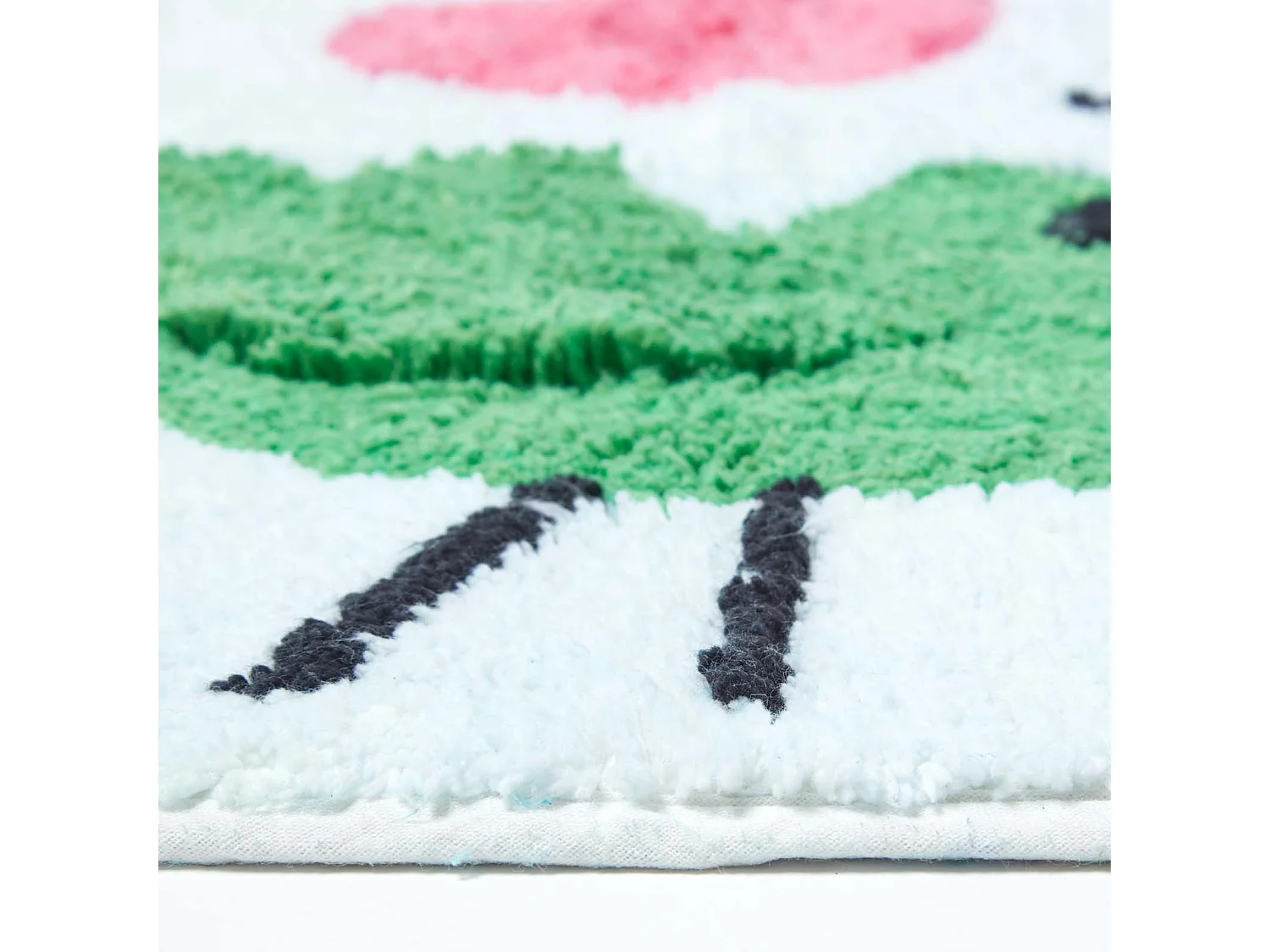 Homescapes Cotton Tufted  Blue Green Birds Pink Heart Kids Rug