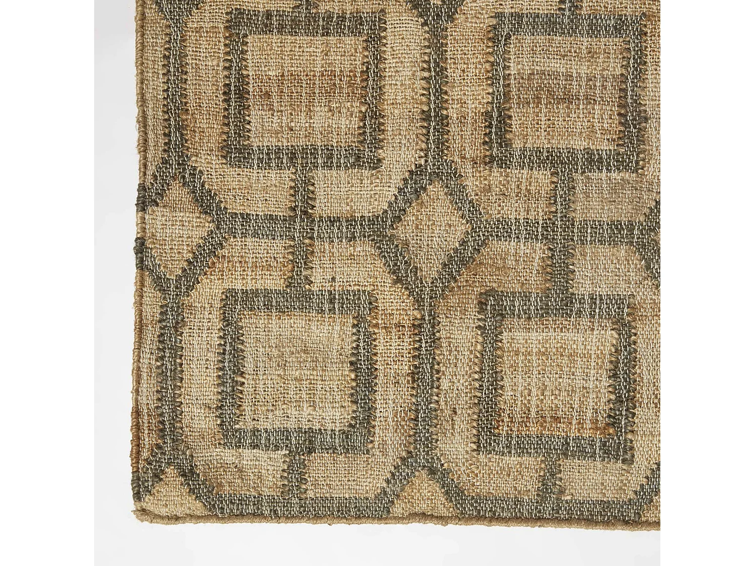 Homescapes Tiran Brown Geometric Handwoven Jute Rug, 120 x 170 cm
