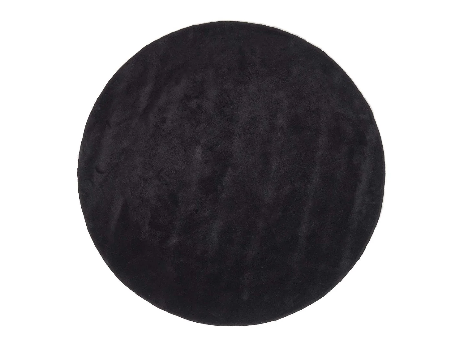 Homescapes Hand Tufted Plain Cotton Black Large Round Rug, 150 cm Diameter