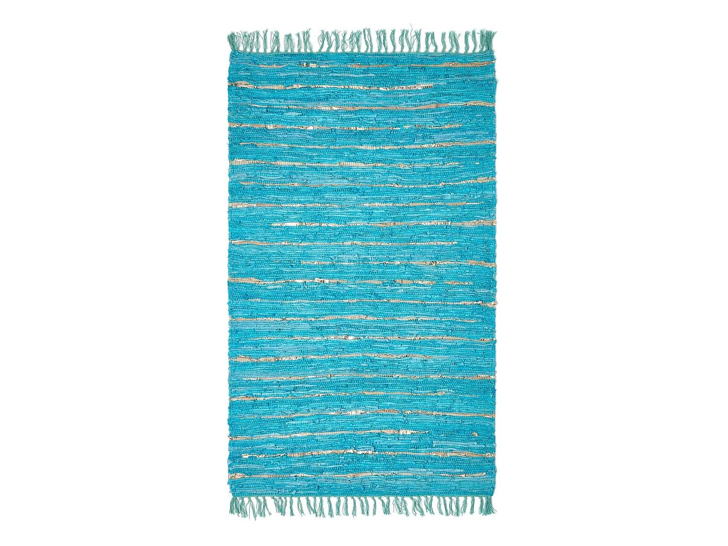 Homescapes Leather Glitter Rug Gold & Turquoise, 120 x 180 cm