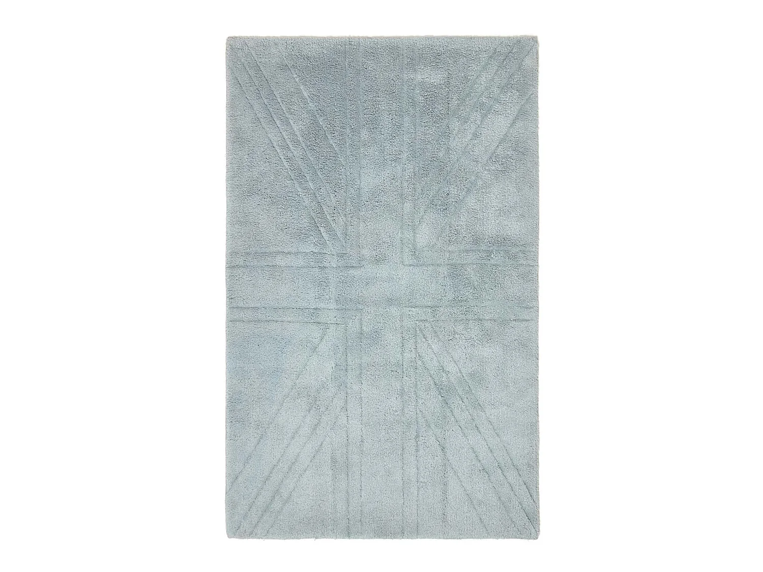 Homescapes Cotton Tufted Rug Union Jack Plain Embossed Mat Silver Grey, 50 x 80 cm