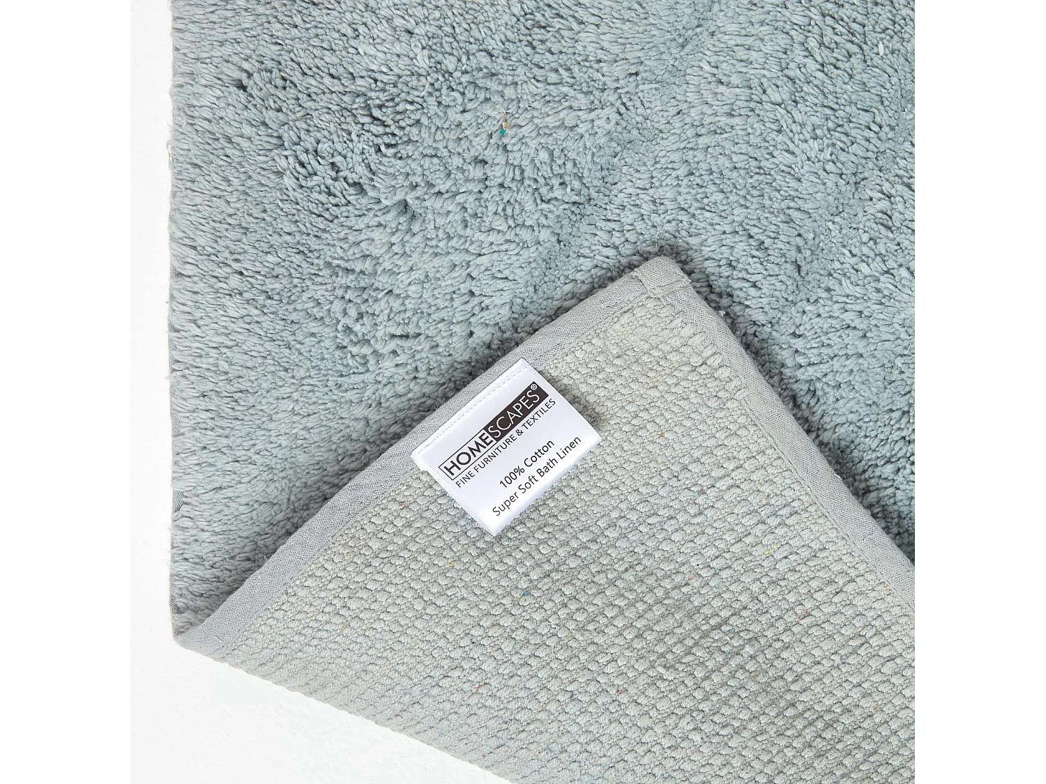 Homescapes Cotton Tufted Rug Union Jack Plain Embossed Mat Silver Grey, 50 x 80 cm