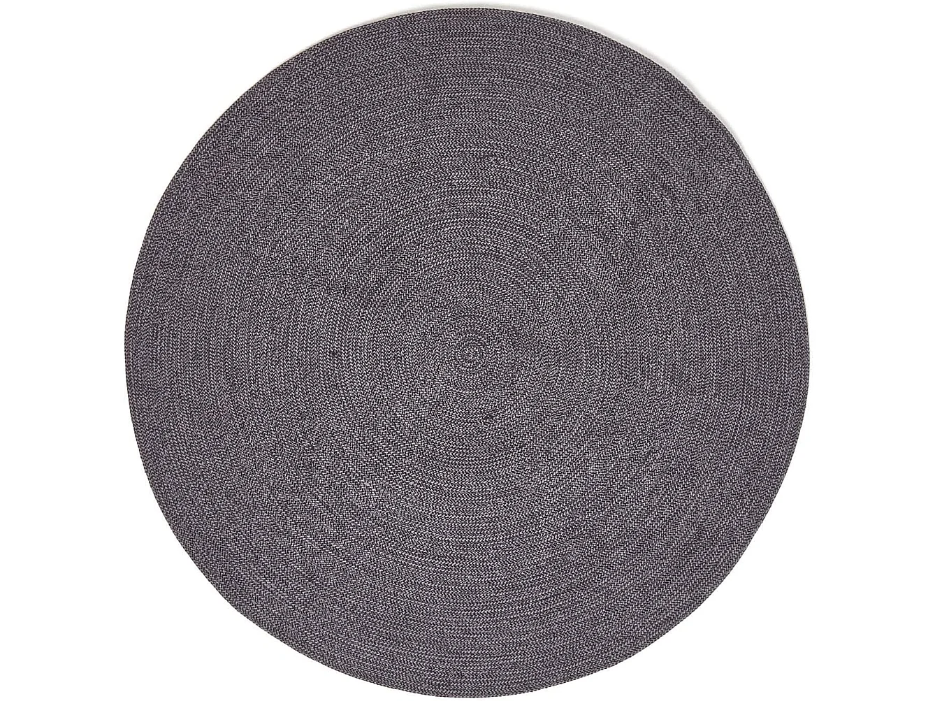 Homescapes Grey and Black Melange Braided Rug, 200 cm Round
