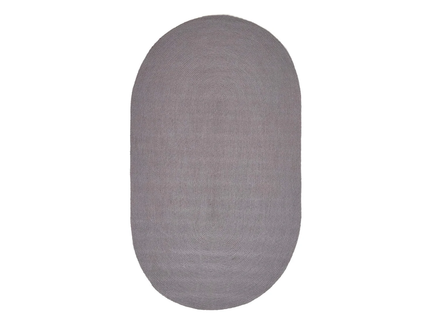 Homescapes Grey Handmade Woven Braided Oval Rug, 50 x 80 cm