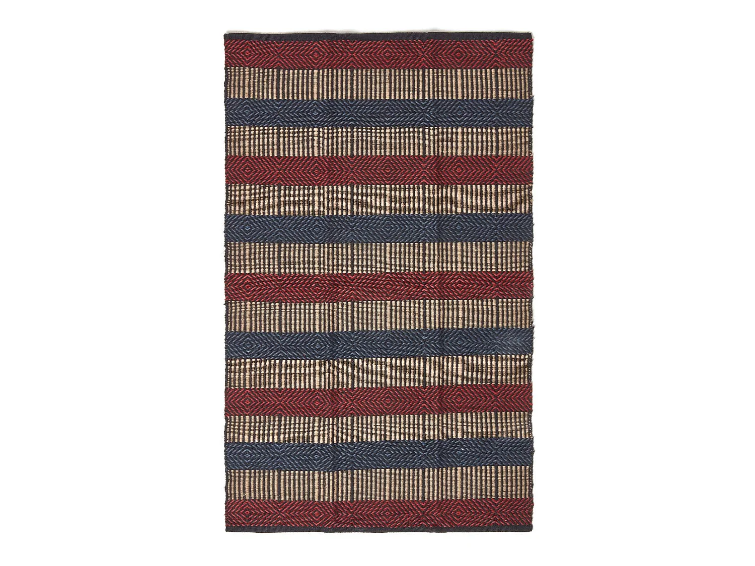 Homescapes Multicolour Striped Jute Rug, 60 x 100 cm