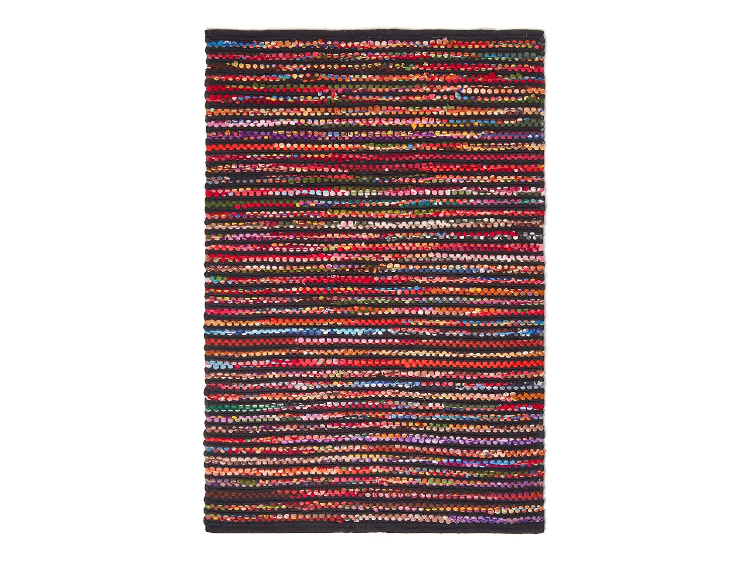 Homescapes Handwoven Multi Coloured Recycled Chindi Folk Rug Extra Large, 160 x 230 cm