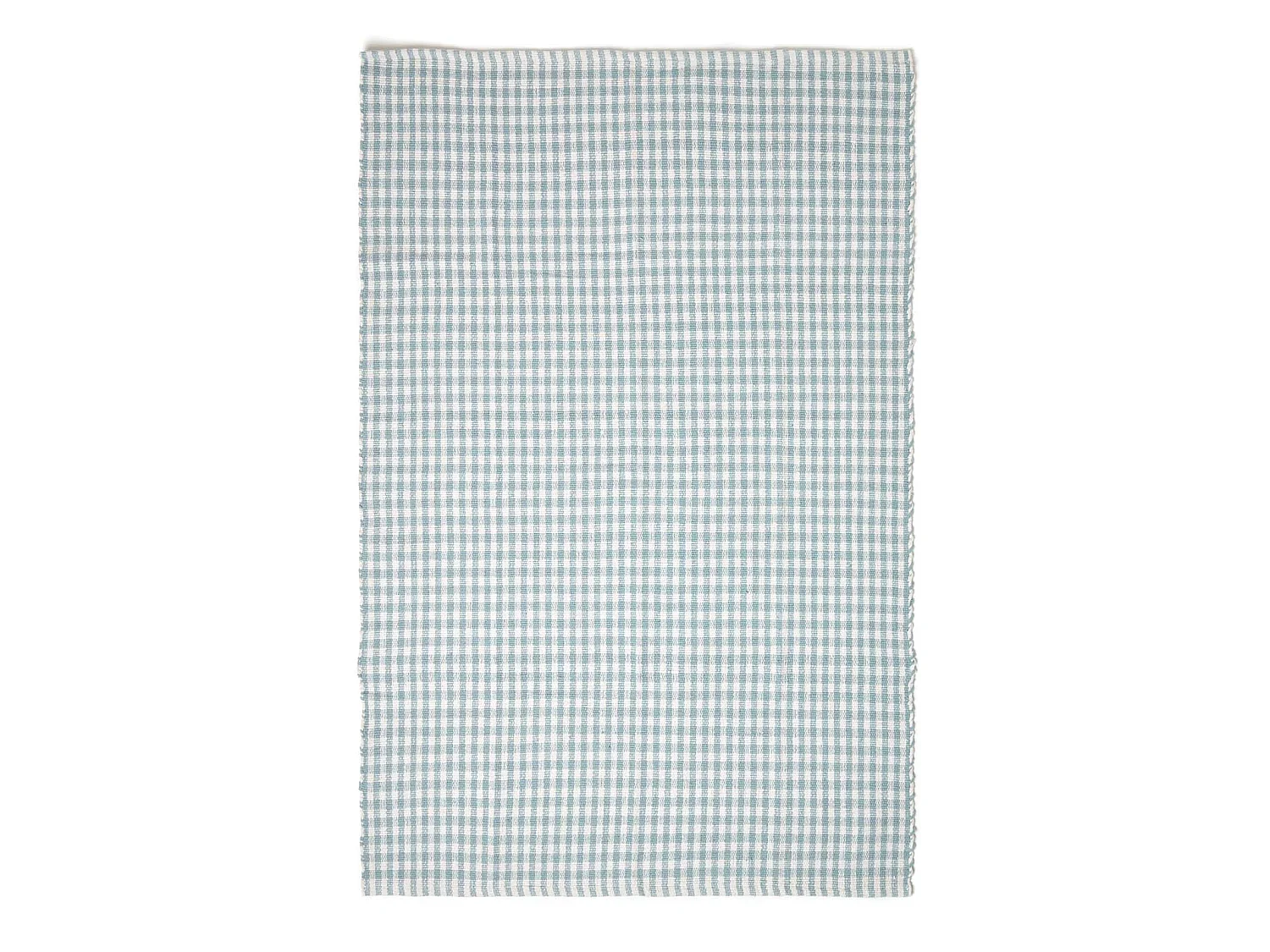 Homescapes Cotton Gingham Check Rug Hand Woven Blue White, 60 x 90 cm