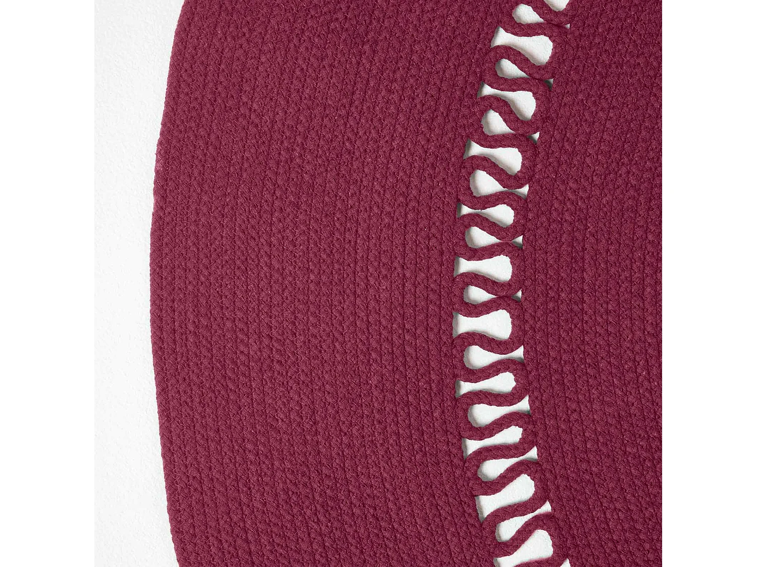 Homescapes Plum Crochet Braided Rug 120cm Round
