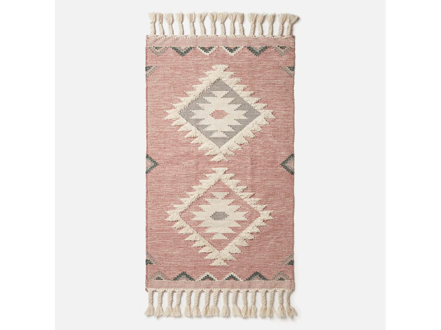 Homescapes Pali Pink Kilim Wool Rug 160 x 230 cm