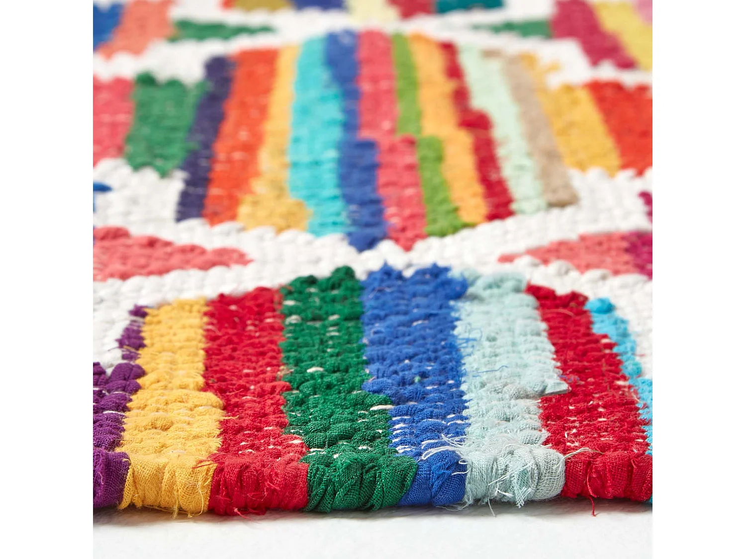 Homescapes Amsterdam Handwoven Multi Coloured 100% Cotton Chindi Kilim Pattern Rug, 160 x 230 cm