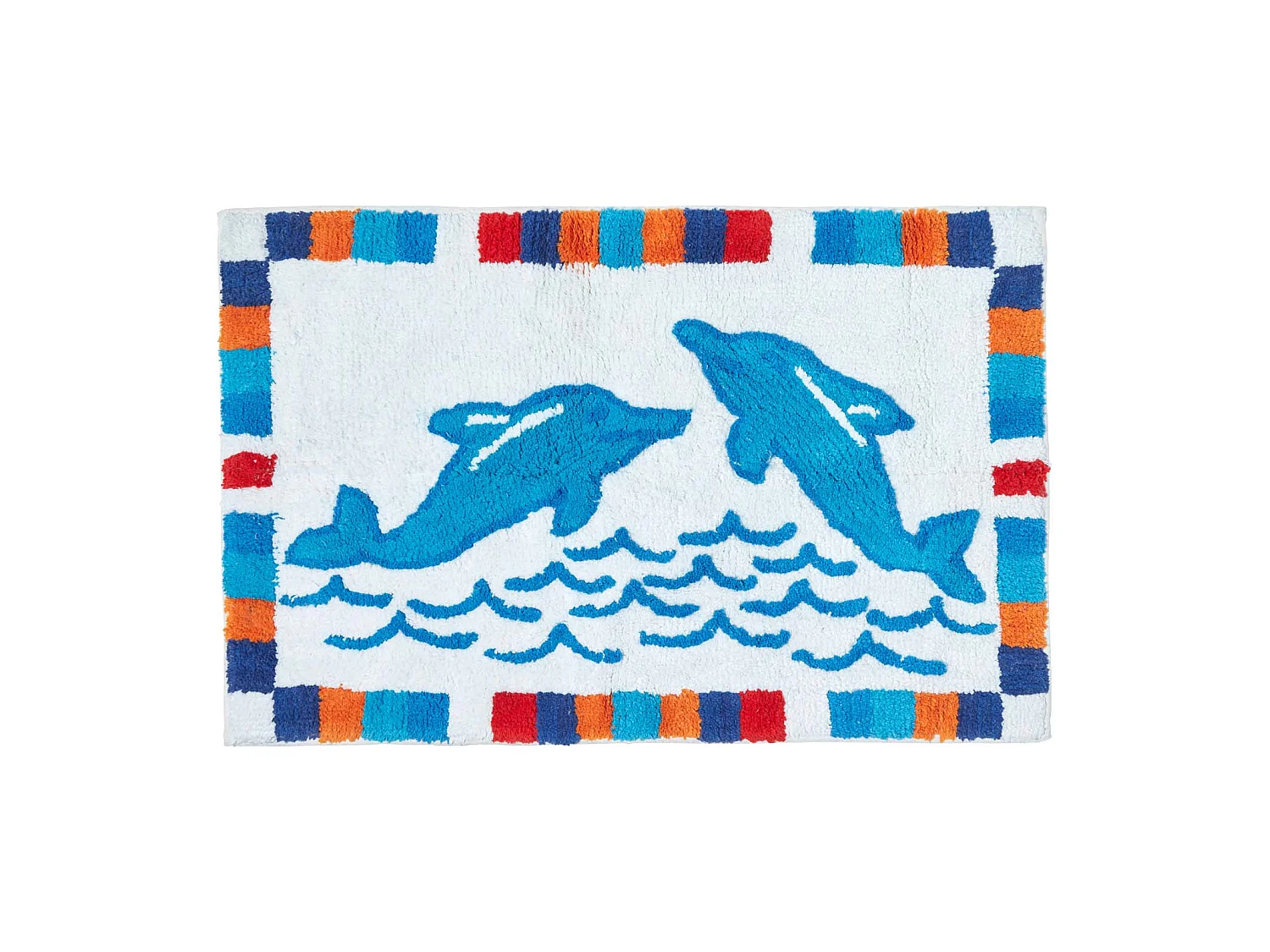Homescapes Cotton Tufted Blue Dolphins Kids Rug