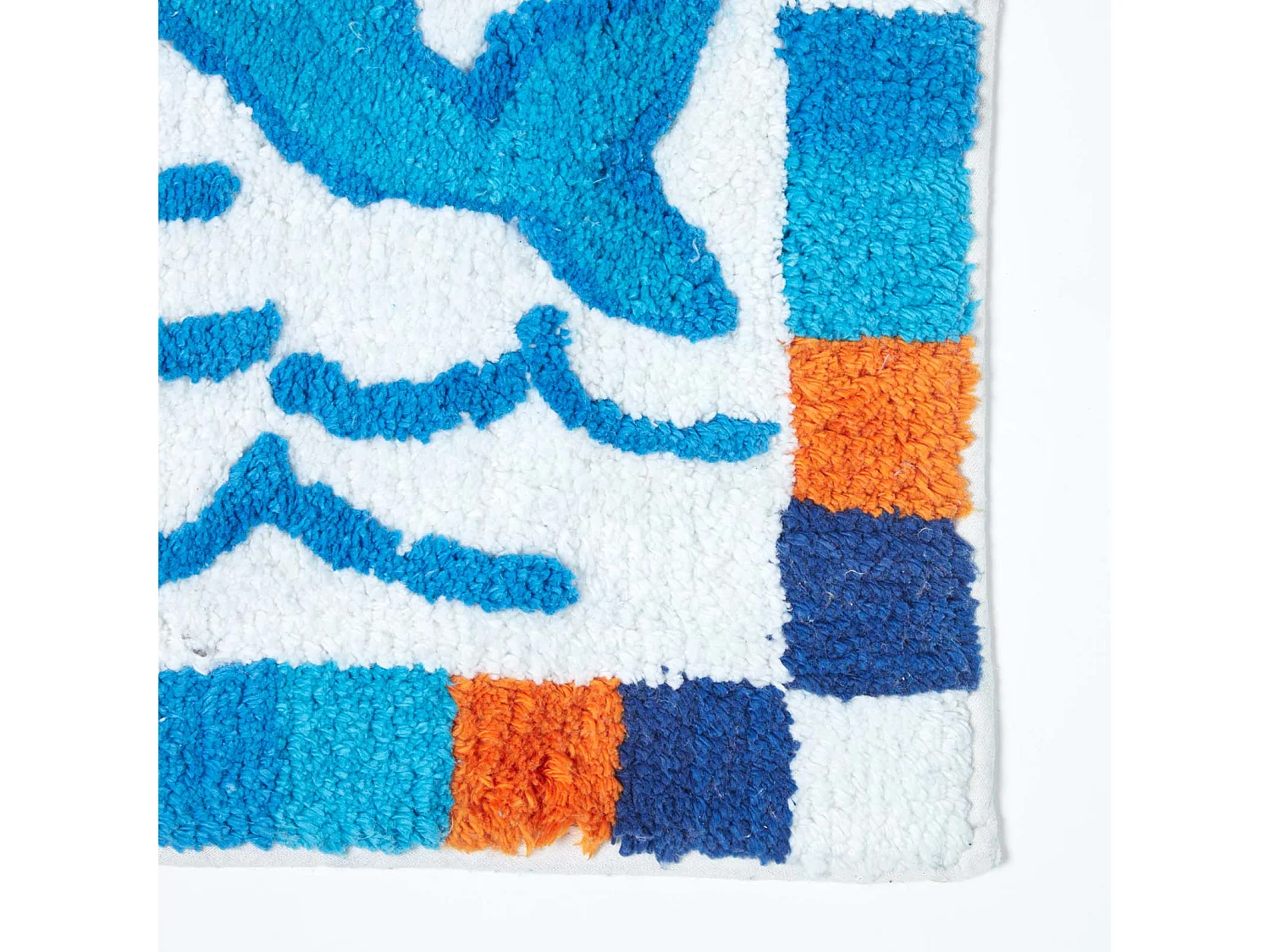 Homescapes Cotton Tufted Blue Dolphins Kids Rug