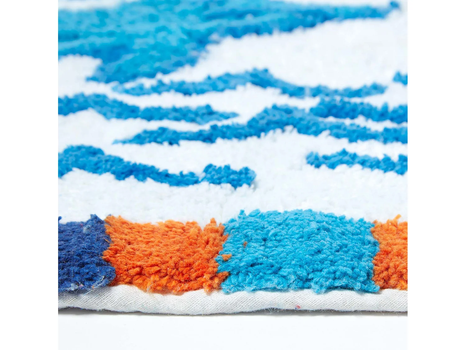 Homescapes Cotton Tufted Blue Dolphins Kids Rug