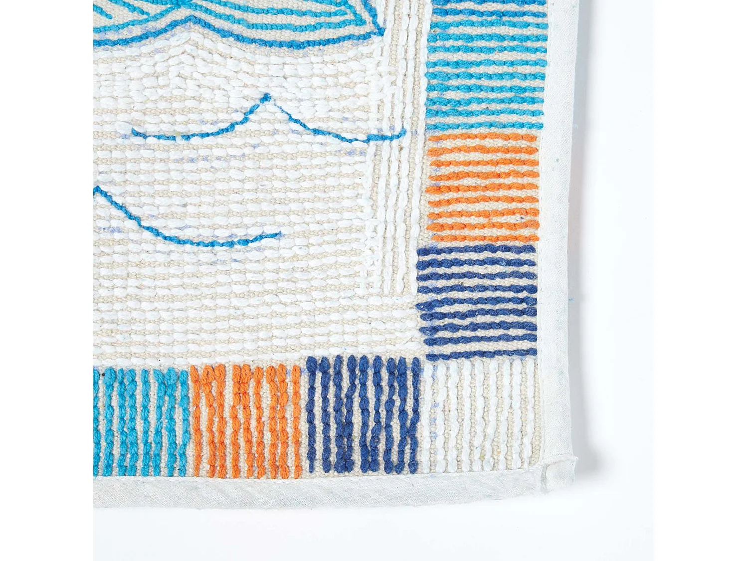 Homescapes Cotton Tufted Blue Dolphins Kids Rug
