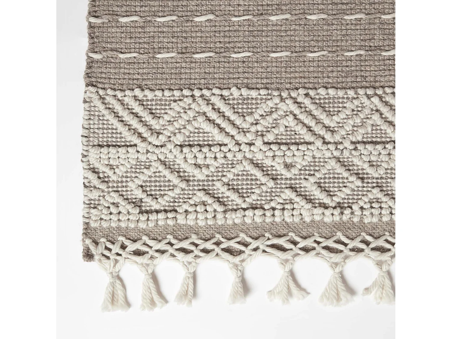 Homescapes Patna Beige & Natural Kilim Wool Rug 90 x 150 cm