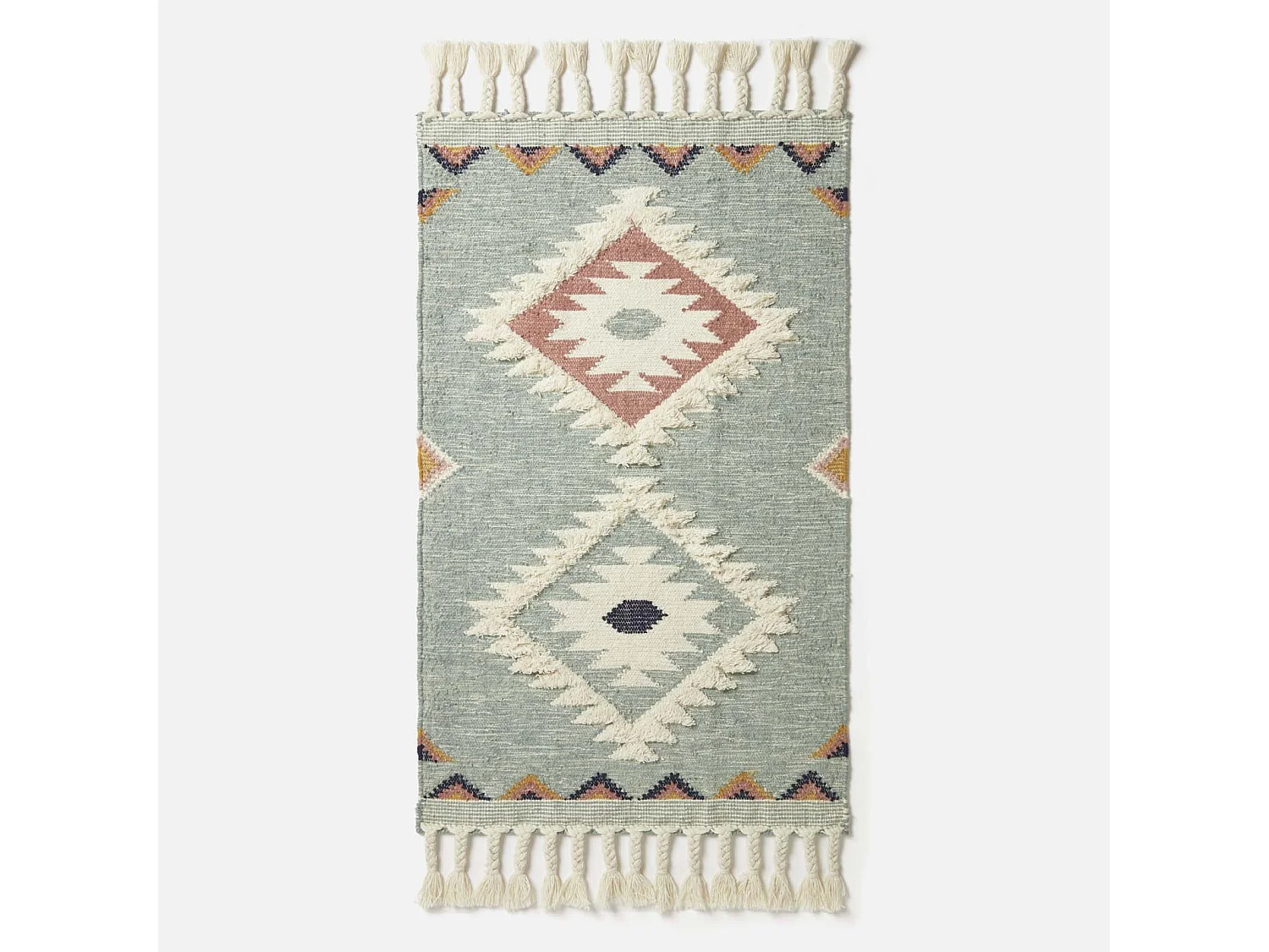 Homescapes Tenali Blue Kilim Wool Rug 120 x 170 cm