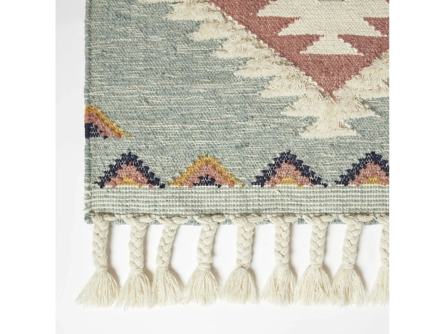 Homescapes Tenali Blue Kilim Wool Rug 120 x 170 cm