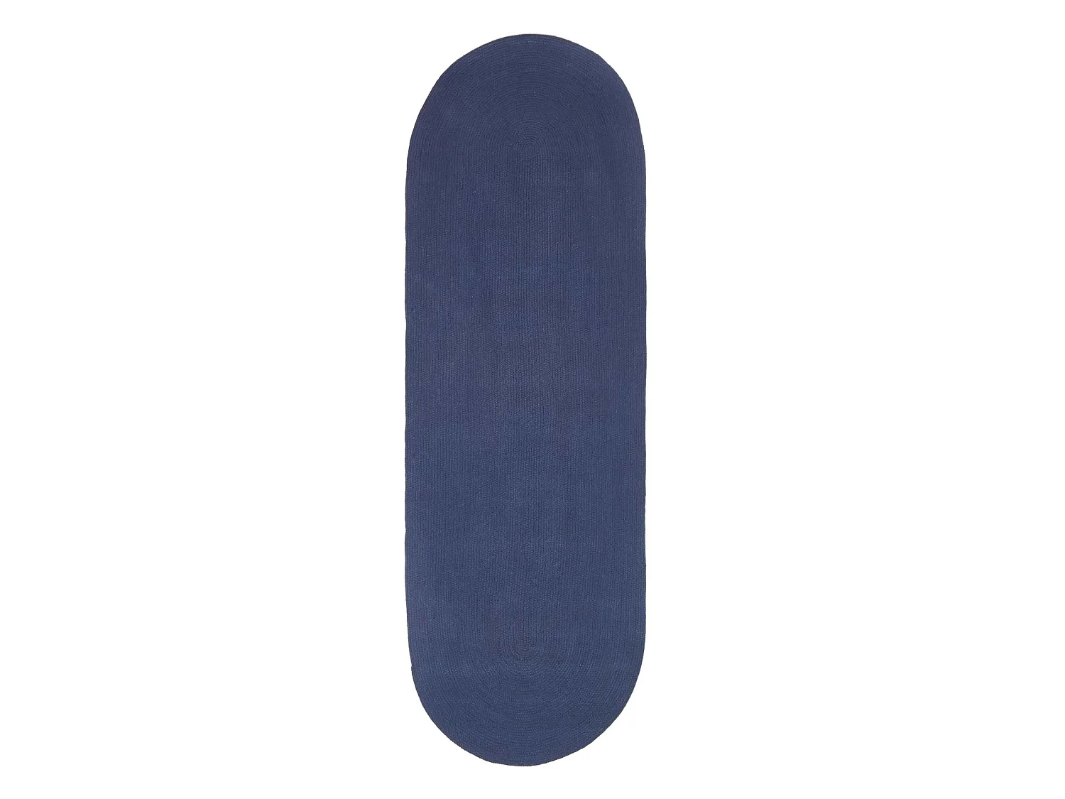Homescapes Navy Handmade Woven Braided Oval Hallway Rug, 66 x 200 cm