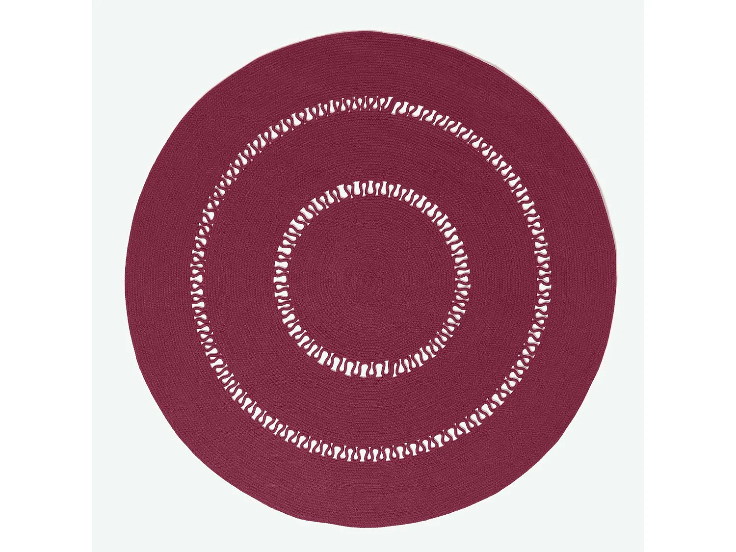 Homescapes Plum Crochet Braided Rug 150cm Round