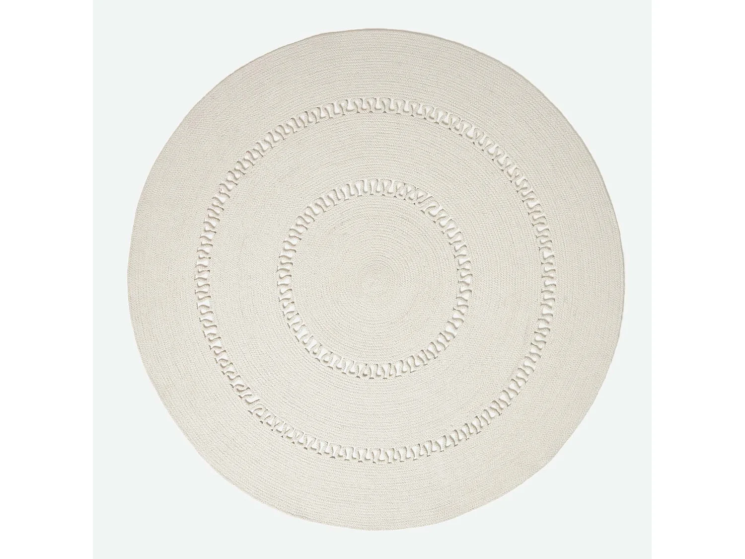 Homescapes Natural Crochet Braided Rug 120cm Round
