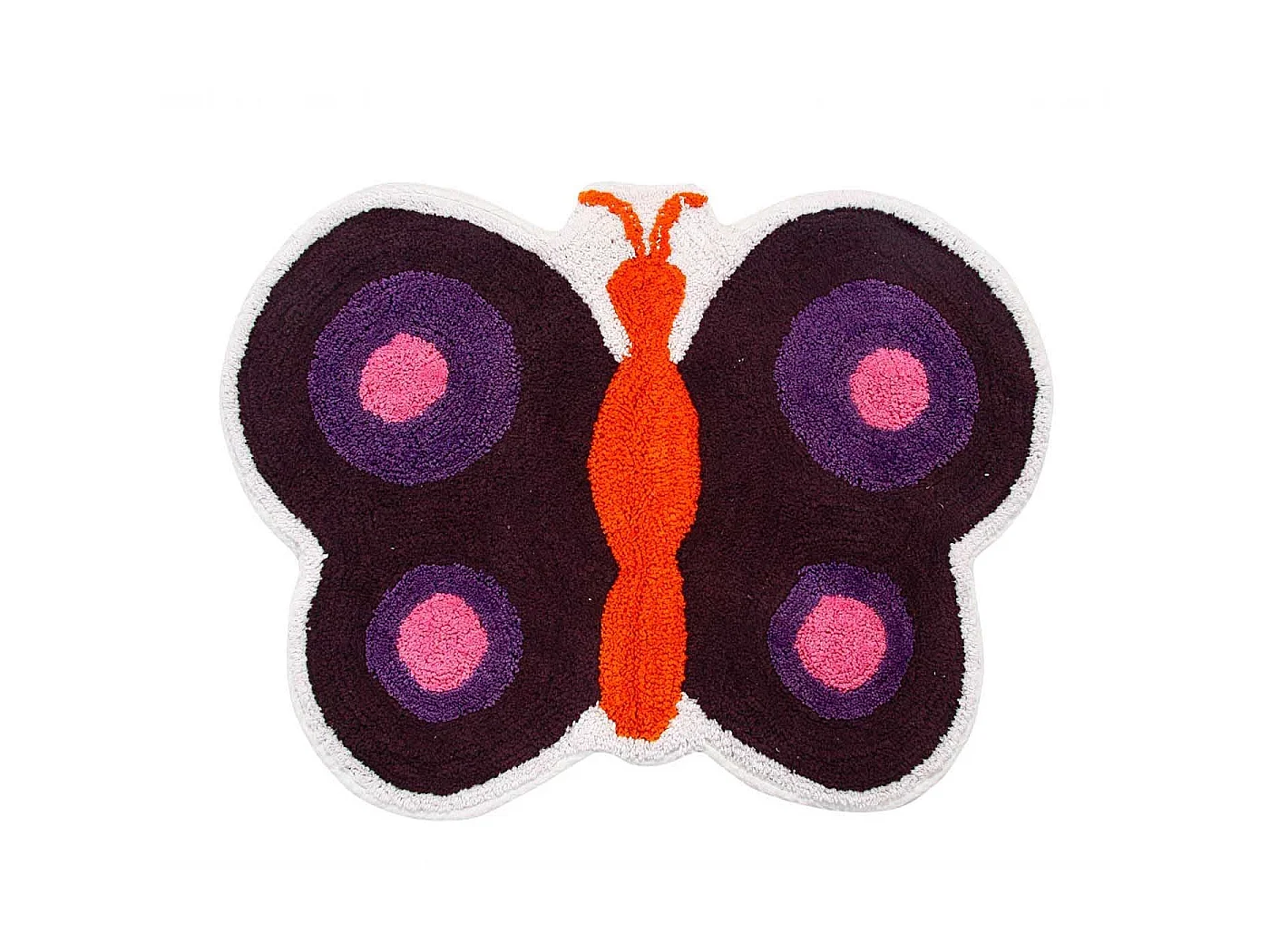 Homescapes Cotton Tufted Purple Butterfly kids Rug