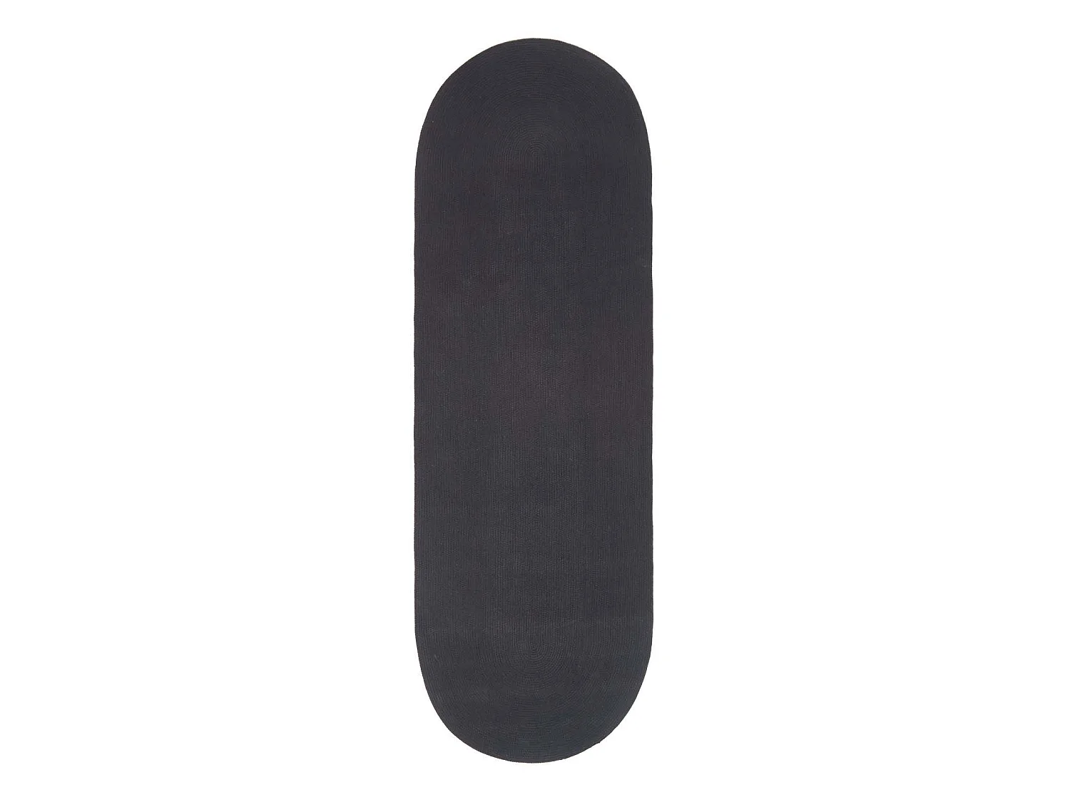 Homescapes Black Handmade Woven Braided Oval Rug, 66 x 200 cm