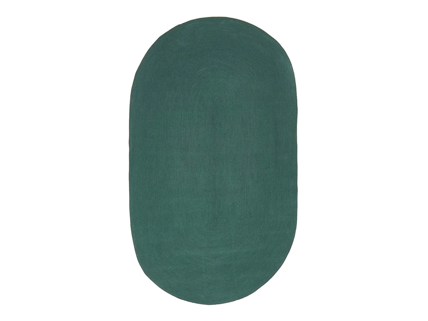 Homescapes Forest Green Handmade Woven Braided Oval Rug, 110 x 170 cm