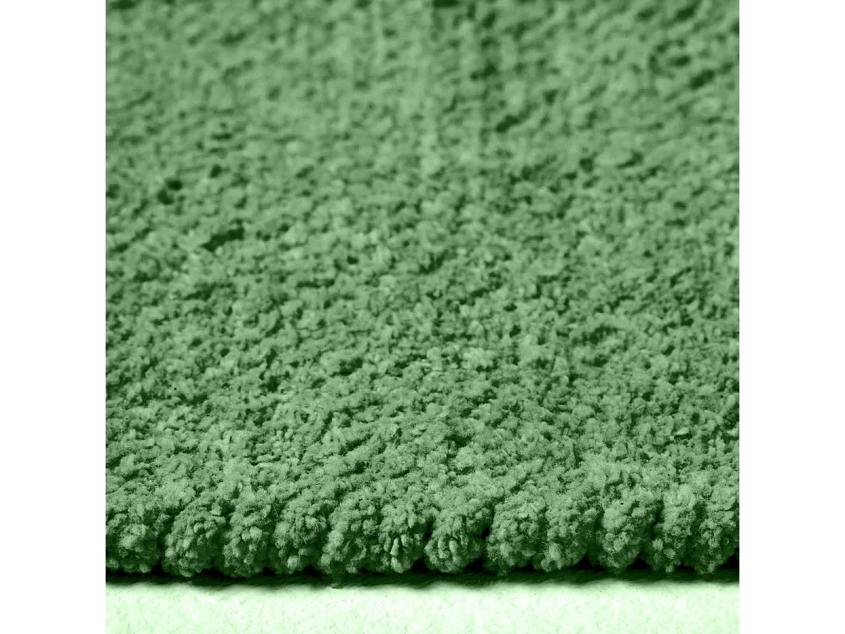 Homescapes Dark Olive 100% Cotton Plain Chenille Rug with Natural Trim, 66 x 200 cm