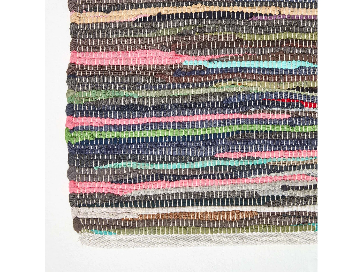Homescapes Recycled Cotton Chindi Rug 60x90 cm, Handwoven Multicoloured Rag Rug for Bedroom, Living Room, Kitchen