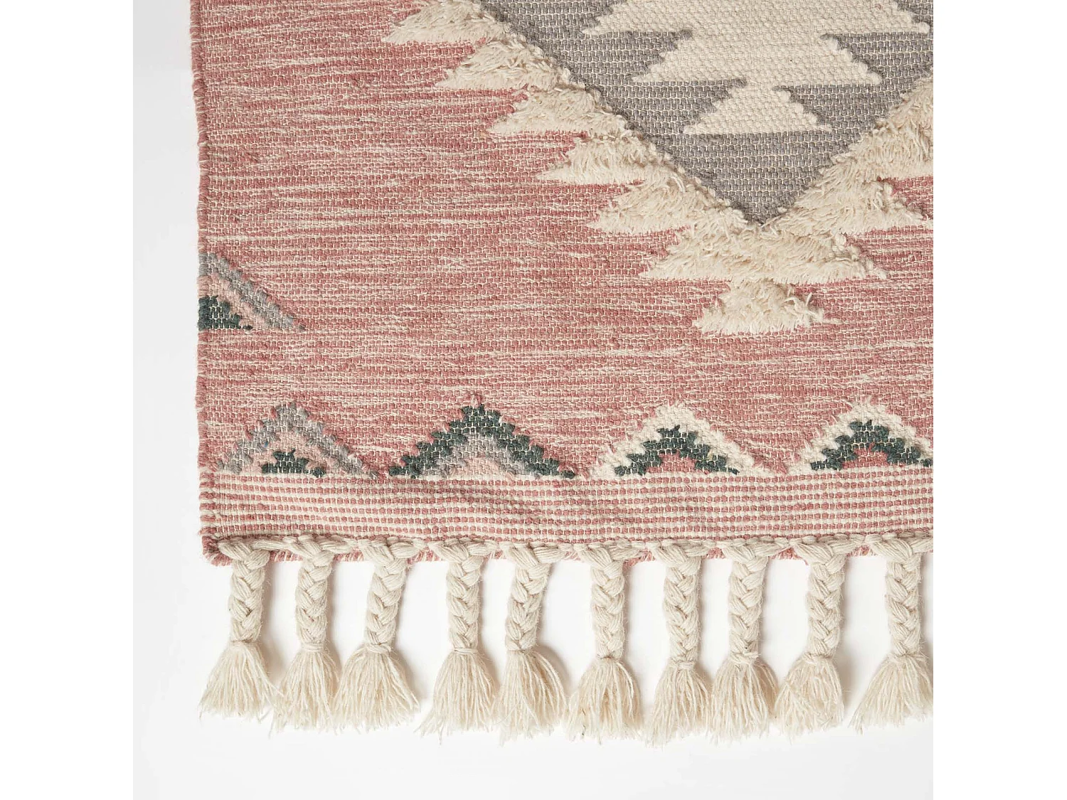 Homescapes Pali Pink Kilim Wool Rug 90 x 150 cm