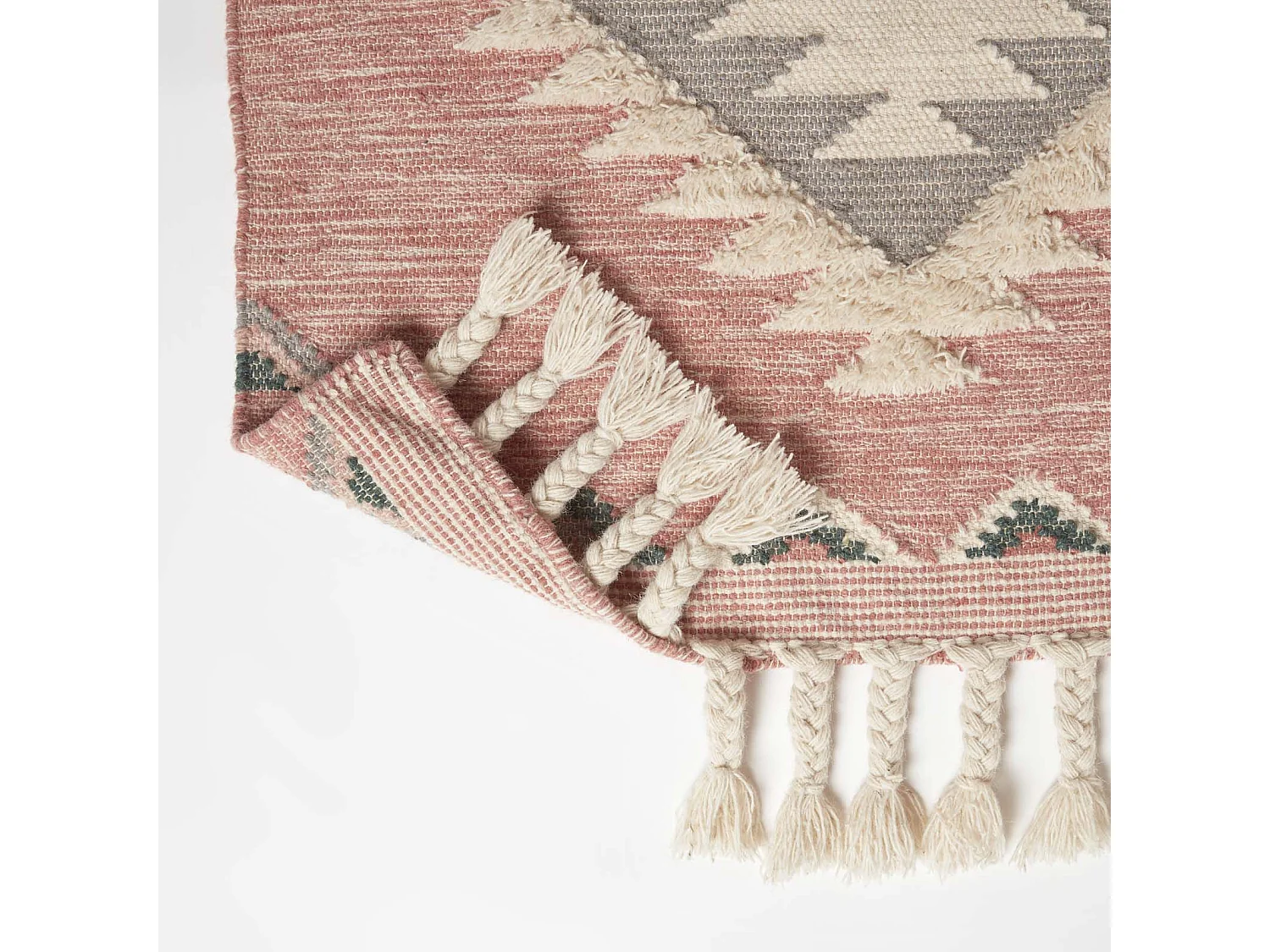 Homescapes Pali Pink Kilim Wool Rug 90 x 150 cm