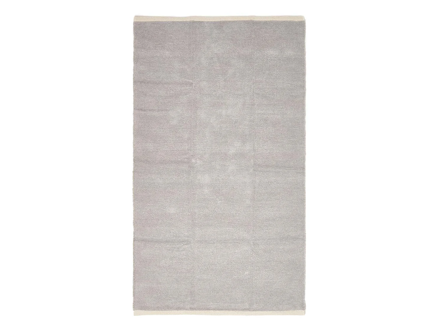 Homescapes Light Grey 100% Cotton Plain Chenille Rug with Natural Trim, 45 x 70 cm