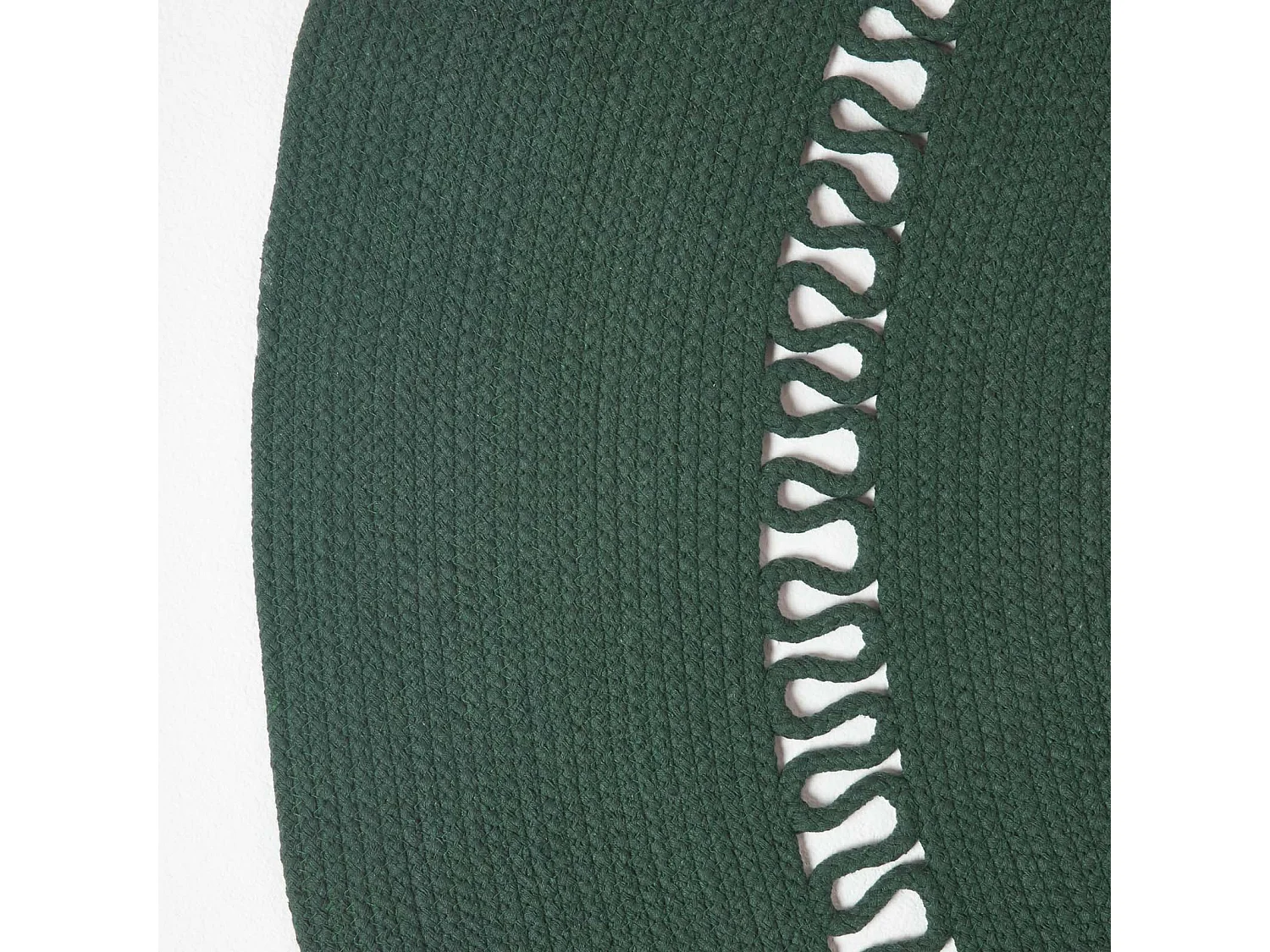 Homescapes Green Crochet Braided Rug 150cm Round