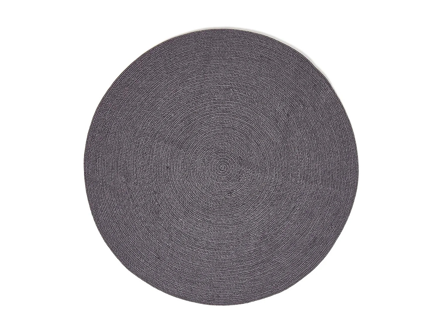 Homescapes Grey and Black Handmade Woven Braided Rug, 120 cm Round