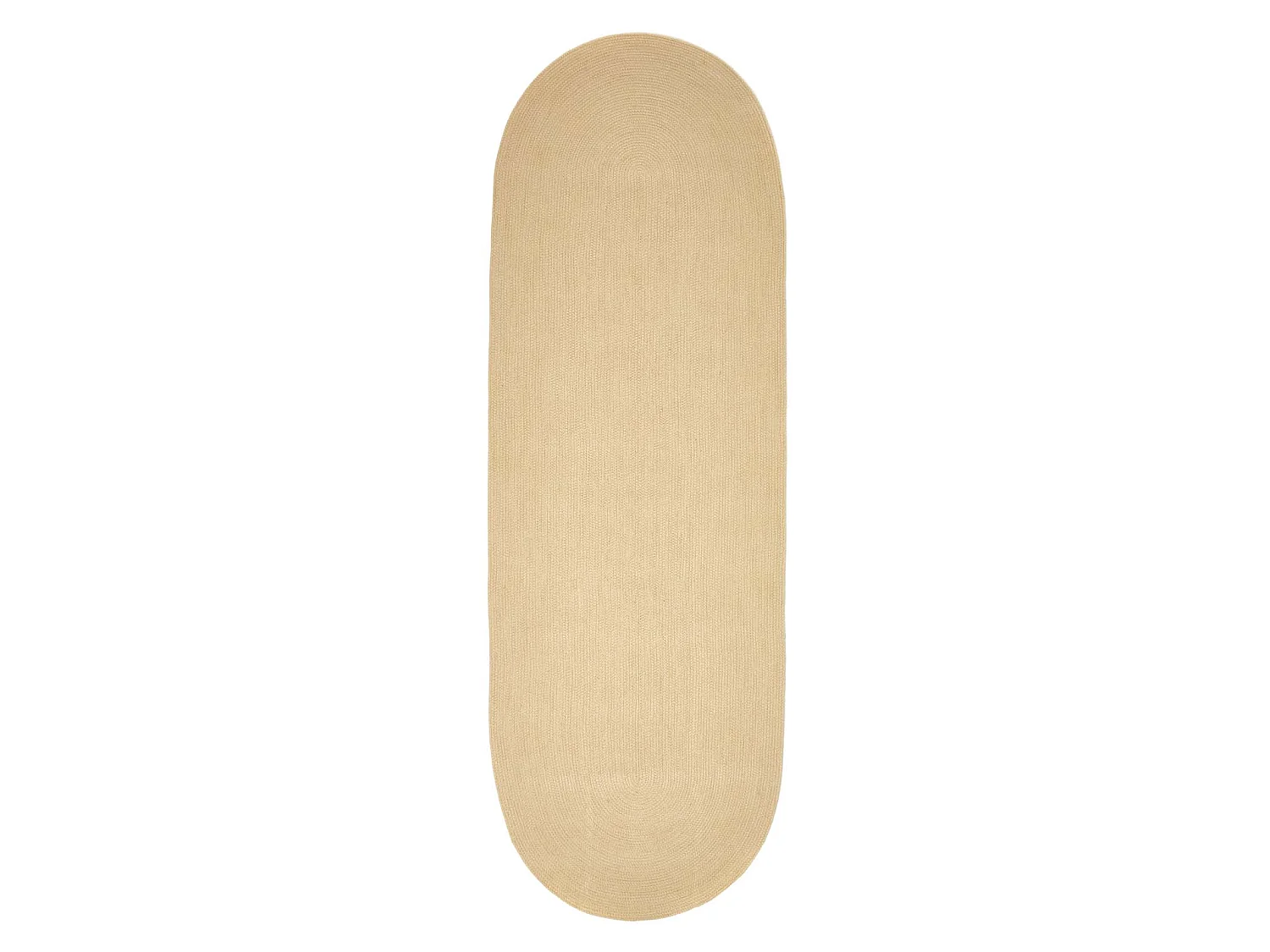 Homescapes Linen Handmade Woven Braided Oval Rug, 66 x 200 cm