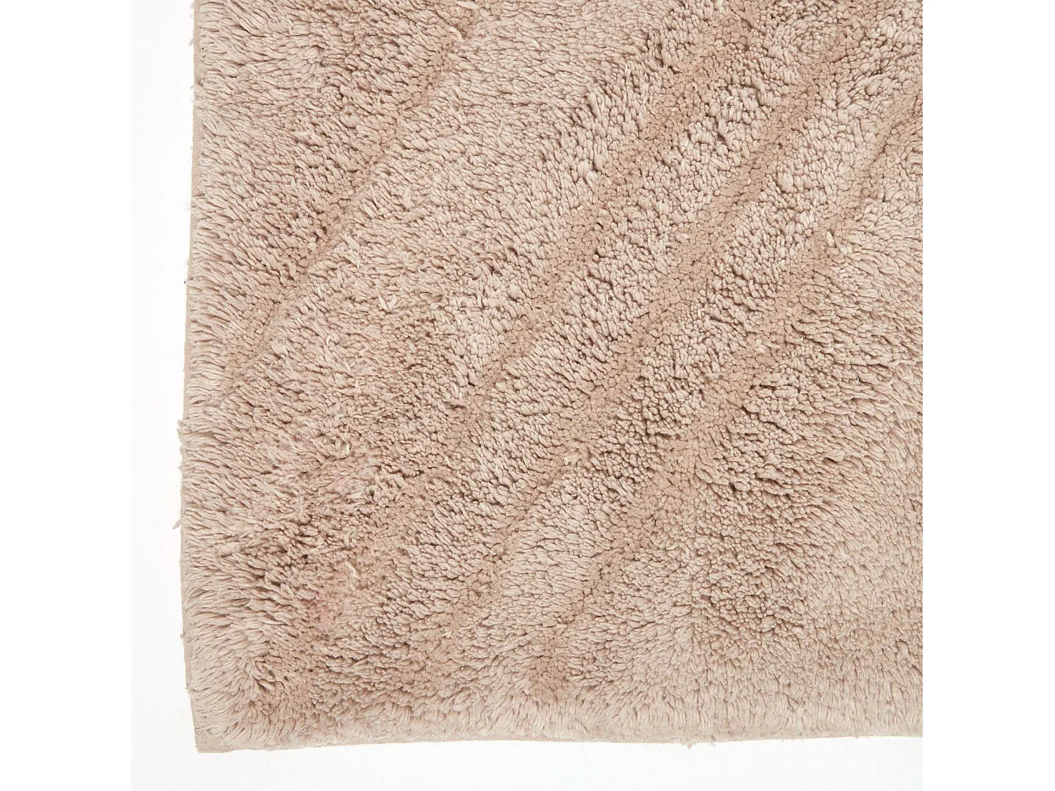 Homescapes Cotton Tufted Rug Union Jack Plain Embossed Mat Mink Beige,90 x 150 cm