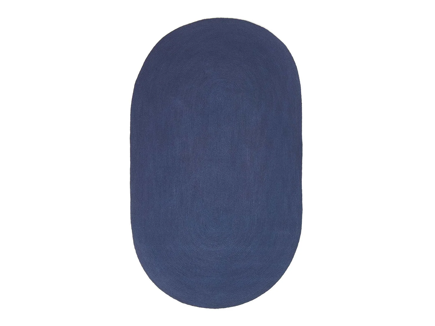 Homescapes Navy Handmade Woven Braided Oval Rug, 110 x 170 cm