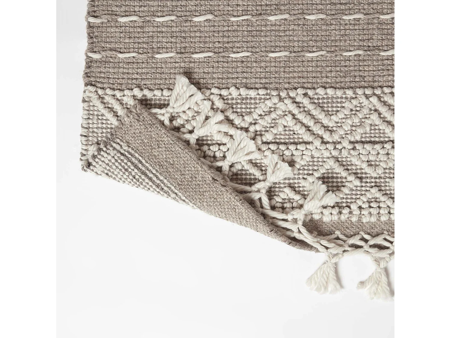 Homescapes Patna Beige & Natural Kilim Wool Rug 120 x 170 cm