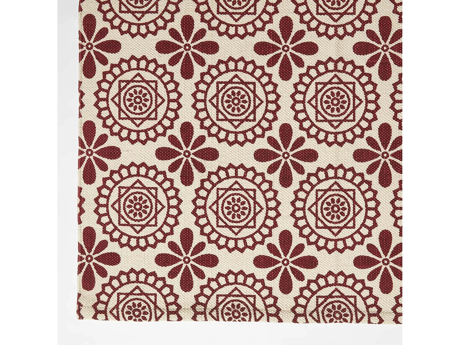 Homescapes Cassia Red Handwoven Cotton Geometric Rug 160 x 230 cm