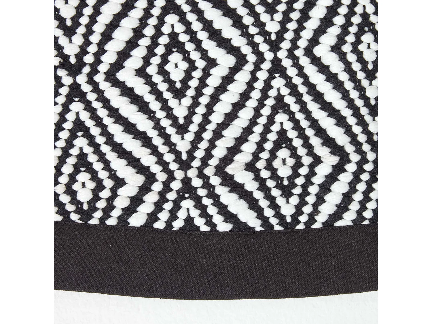 Homescapes Trance Black and White Diamond Pattern Recycled Fibre Rug, 150 cm Round