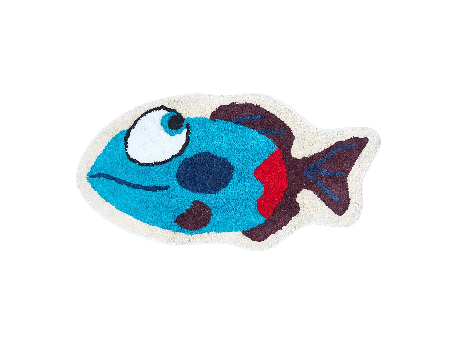 Homescapes Cotton Tufted Blue Fish Children Rug