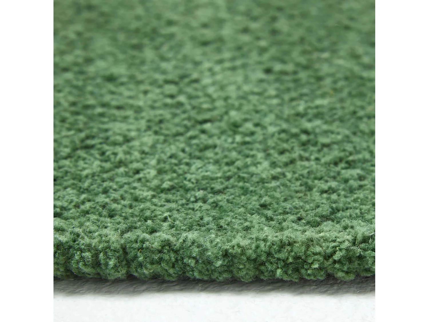 Homescapes Dark Olive 100% Cotton Plain Chenille Rug with Natural Trim, 60 x 100 cm