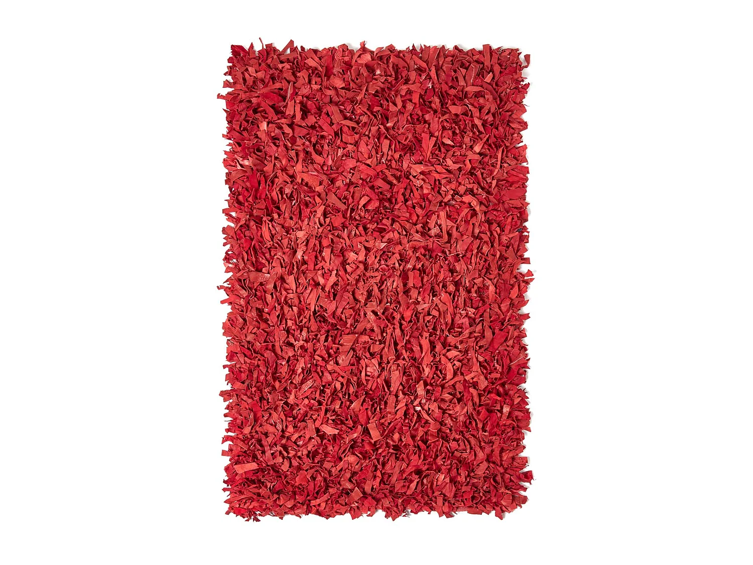 Homescapes Dallas Leather Shaggy Rug Red, 150 x 240 cm