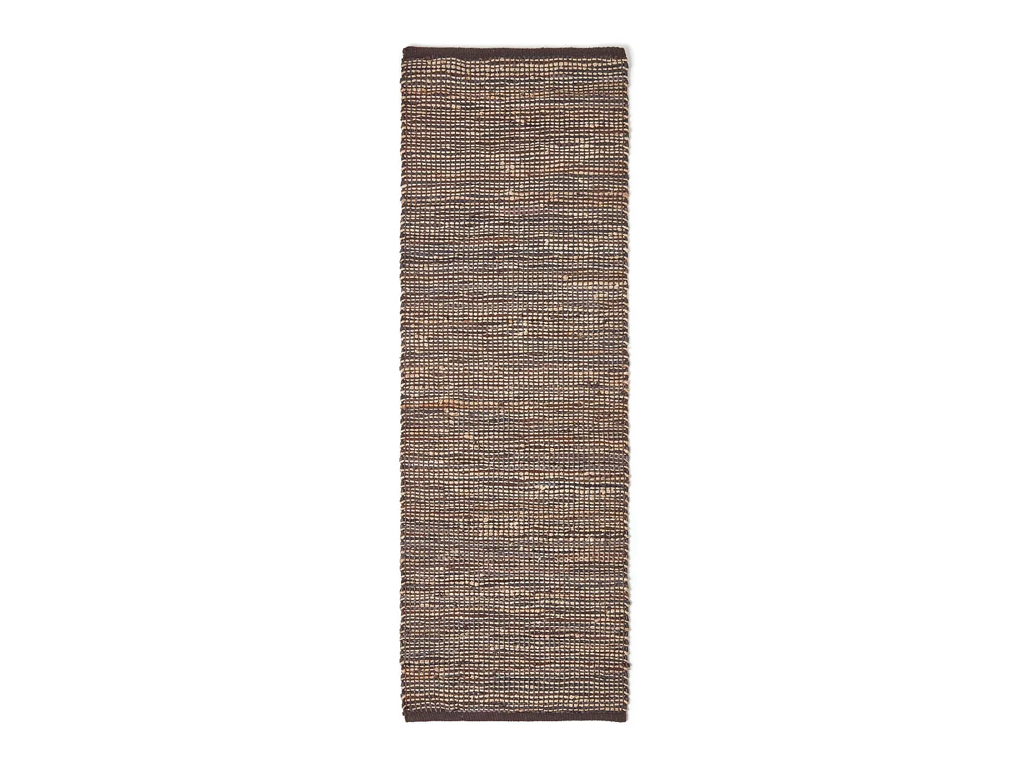 Homescapes Madras Leather Hemp Rug Brown, 66 x 200 cm