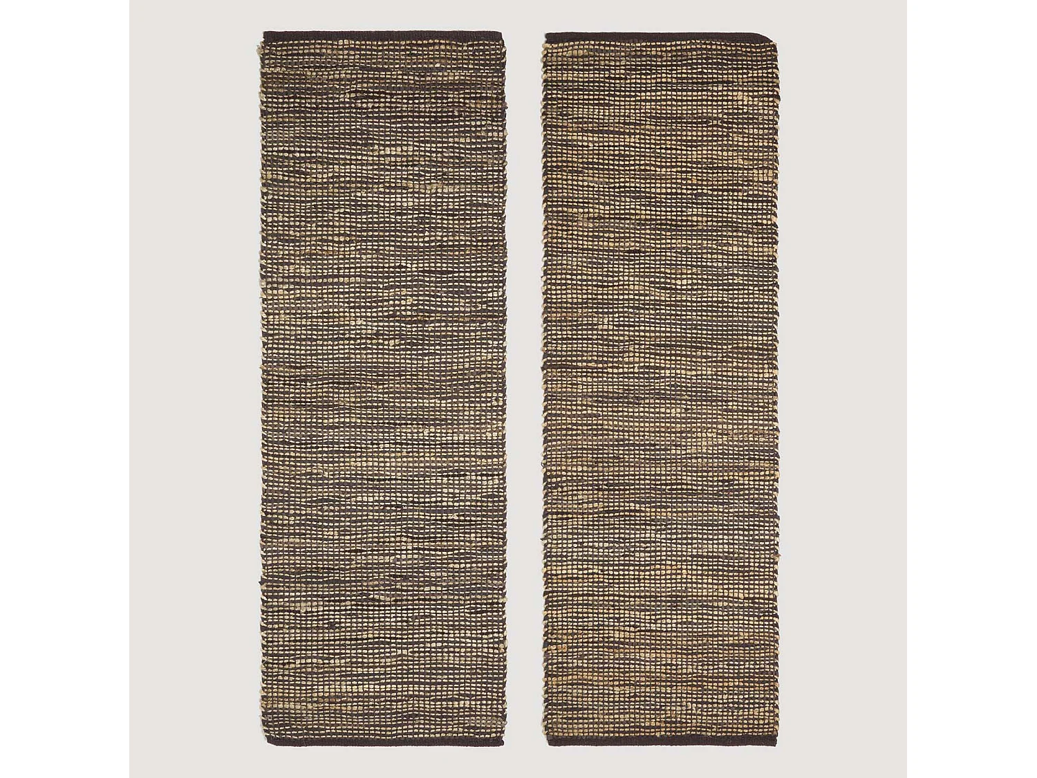 Homescapes Madras Leather Hemp Rug Brown, 66 x 200 cm