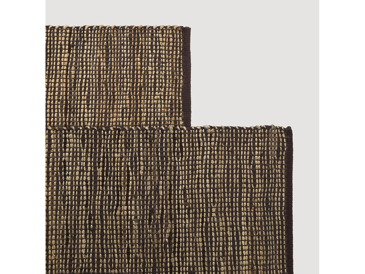 Homescapes Madras Leather Hemp Rug Brown, 66 x 200 cm