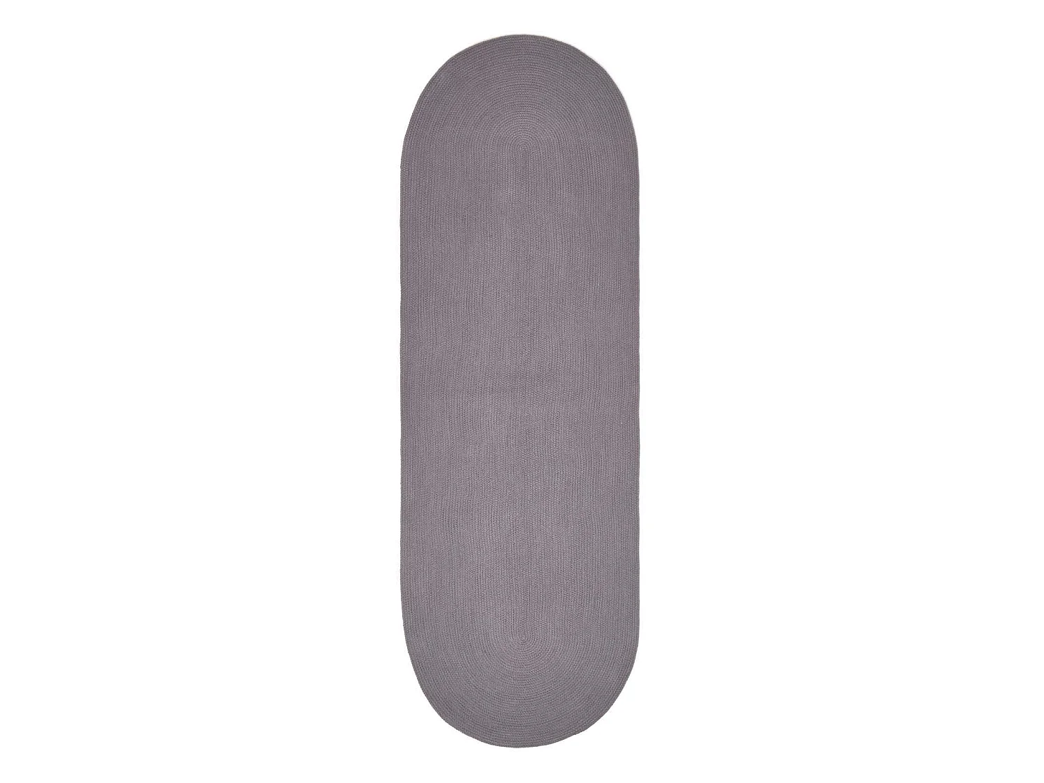 Homescapes Grey Handmade Woven Braided Oval Hallway Rug, 66 x 200 cm