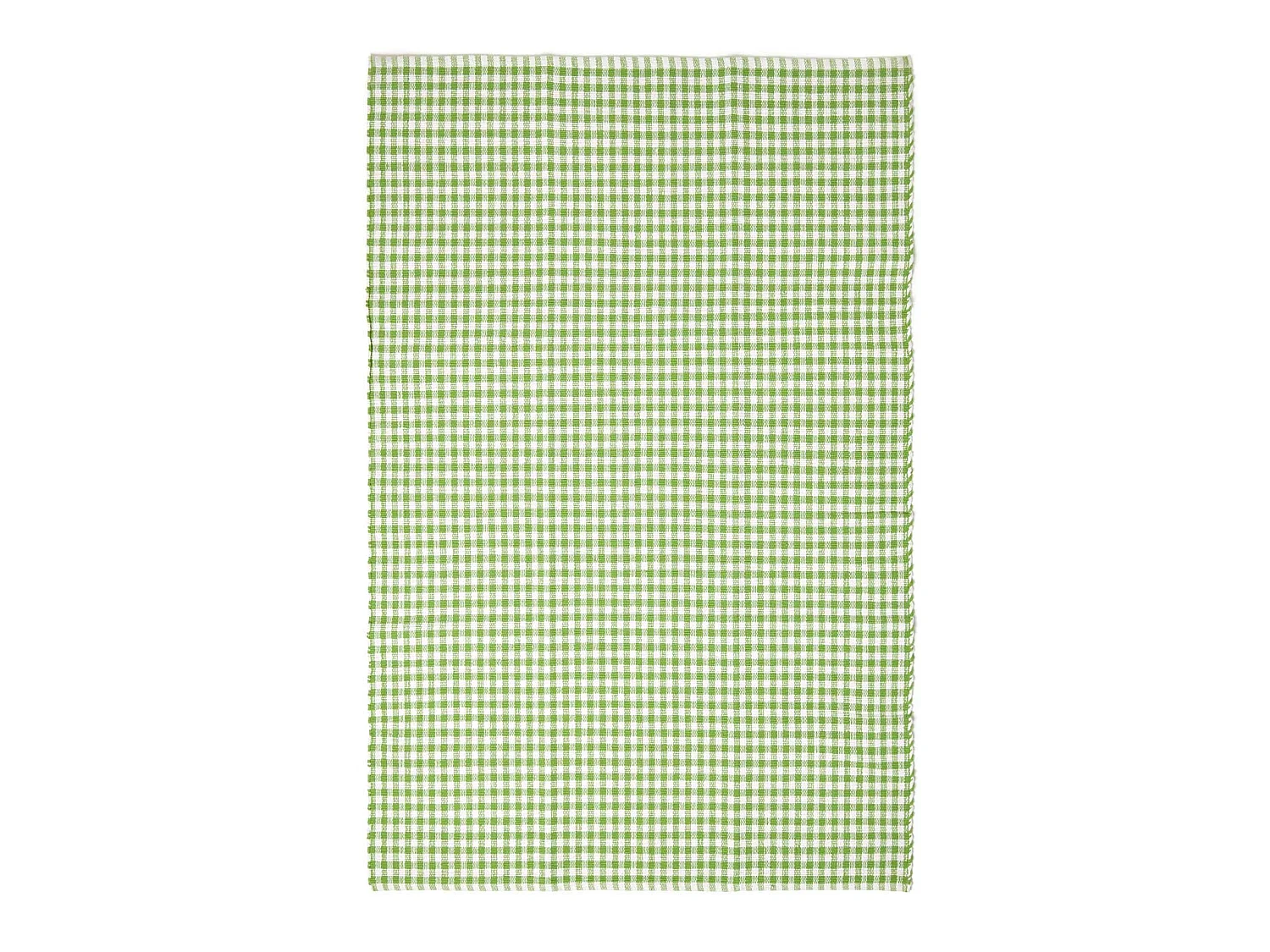 Homescapes Cotton Gingham Check Rug Hand Woven Green White, 60 x 90 cm