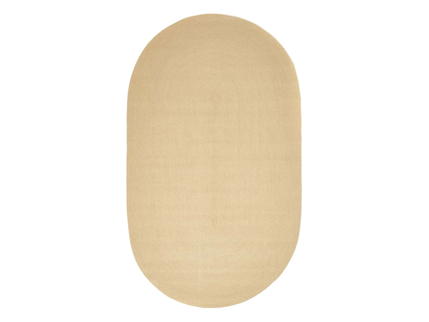 Homescapes Linen Handmade Woven Braided Oval Rug, 90 x 150 cm